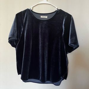 MADEWELL Navy Velvet Crop top